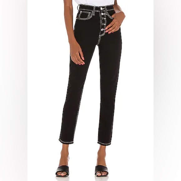 WeWoreWhat The Danielle Straight in Black with White Stiching - Picture 1 of 7